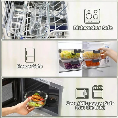 24-Piece Glass Food Storage Containers, Locking Lids