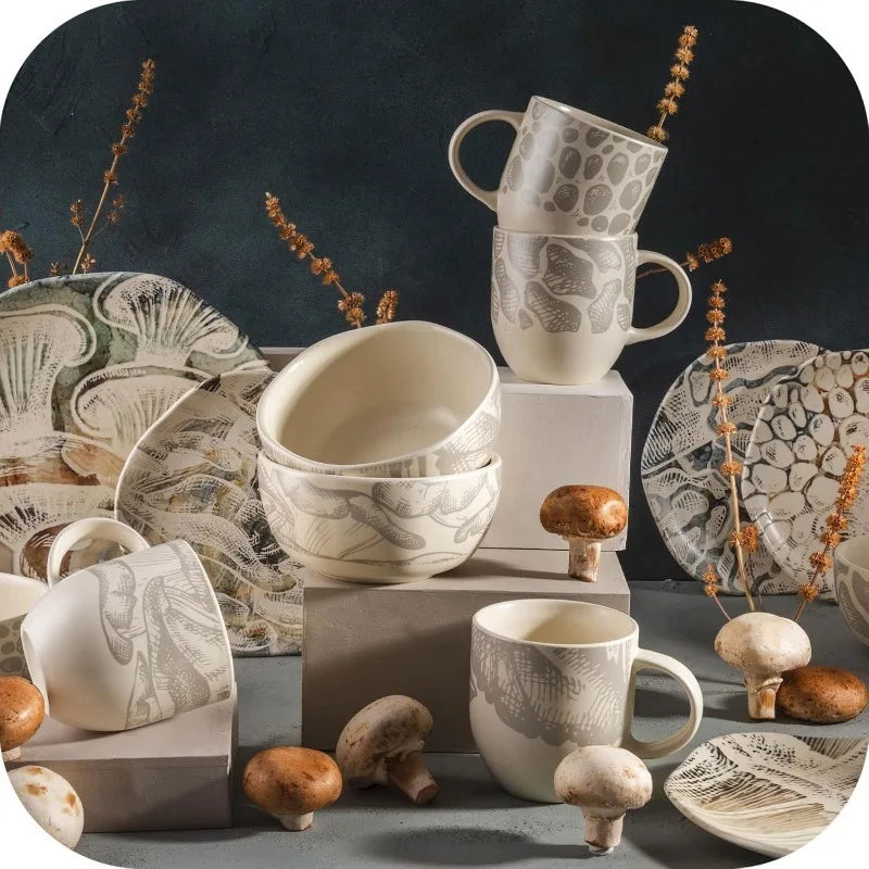 Ceramic 16–piece, Plates Bowls And Mugs Set