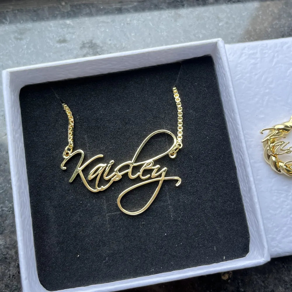 Custom Name Jewelry Set Persaonlized Script Letter