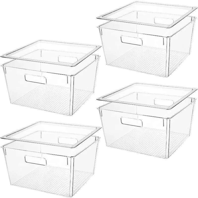 Clear Extra Large Plastic Stackable Storage Bins & Lids