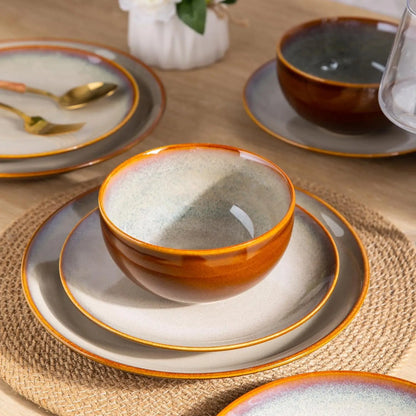 Glaze Dishes Set For 6 Chip & Scratch Resistant