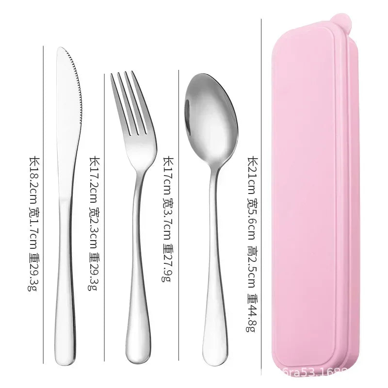 Portable Stainless Steel Cutlery Suit + Storage Box