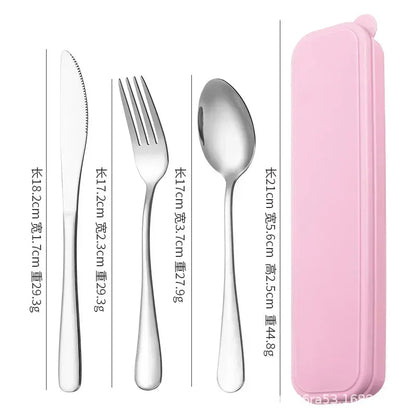 Portable Stainless Steel Cutlery Suit + Storage Box