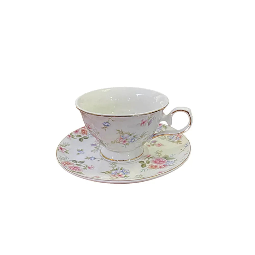 Vintage English Floral Coffee Cup & Plate Set