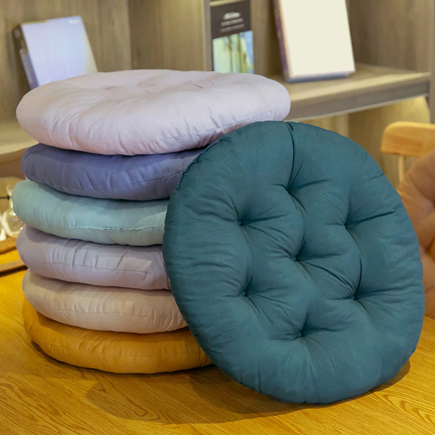 Round Non-Slip Soft Velvety Polyester Chair Cushion,