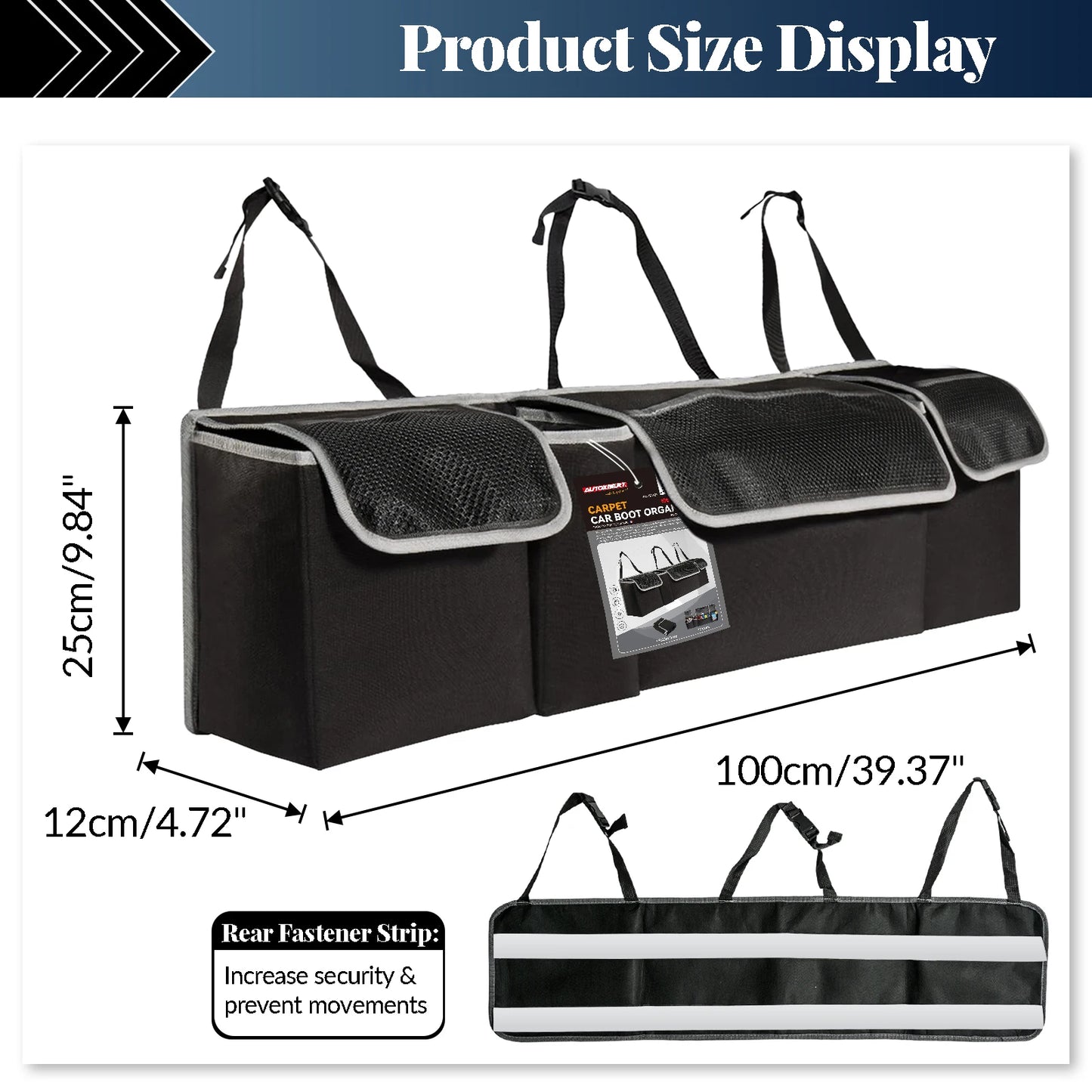 High Capacity Backseat Hanging Organiser Storage Bag