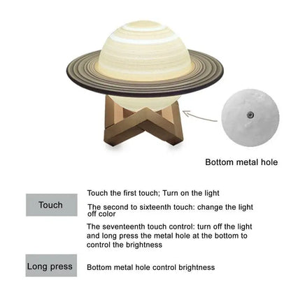 Saturn Lamp,16 Colors Remote & Touch Control