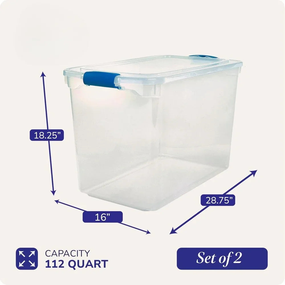 112 Quart Multipurpose Stackable Storage Container Tote Bins