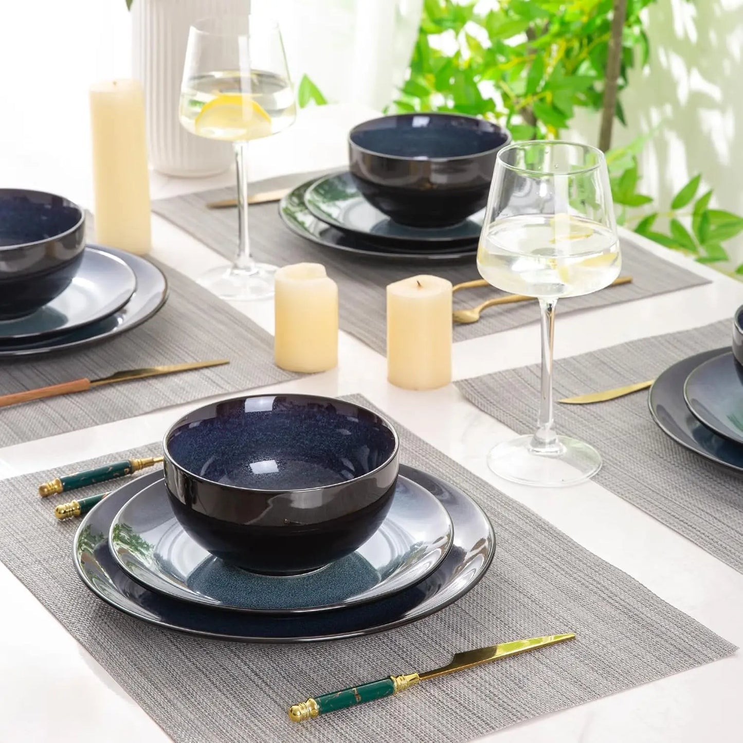 Glaze Dishes Set For 6 Chip & Scratch Resistant