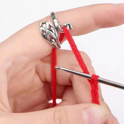 Handmade Peacock Finger Ring Crochet Yarn Guide