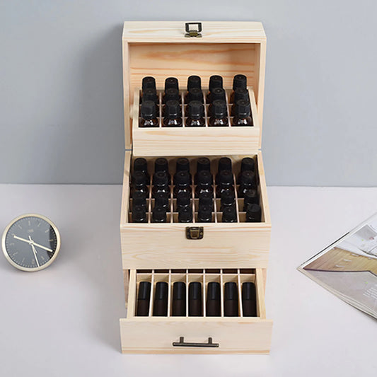 3 Tiers Wooden Display Essential Oil Storage Case