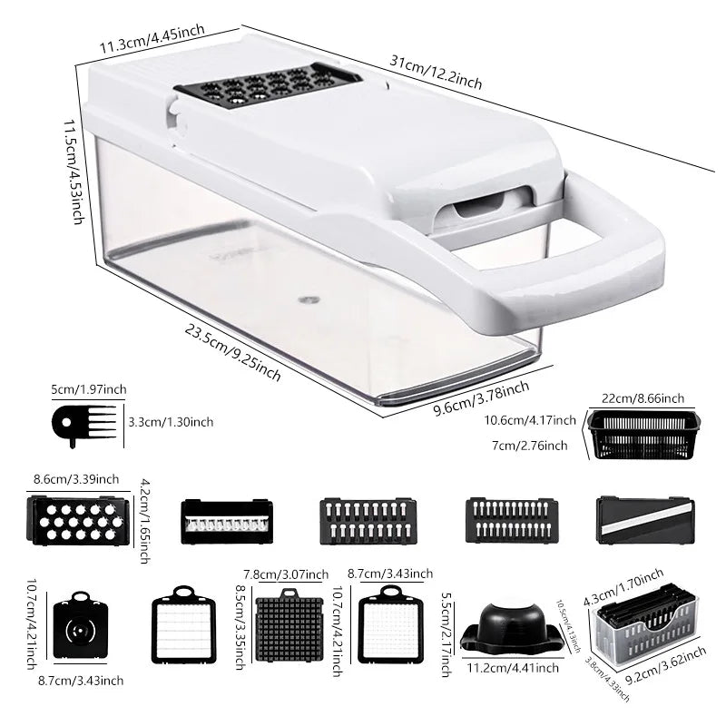 26 Piece Set Multifunctional Vegetable Slicer, Dicer