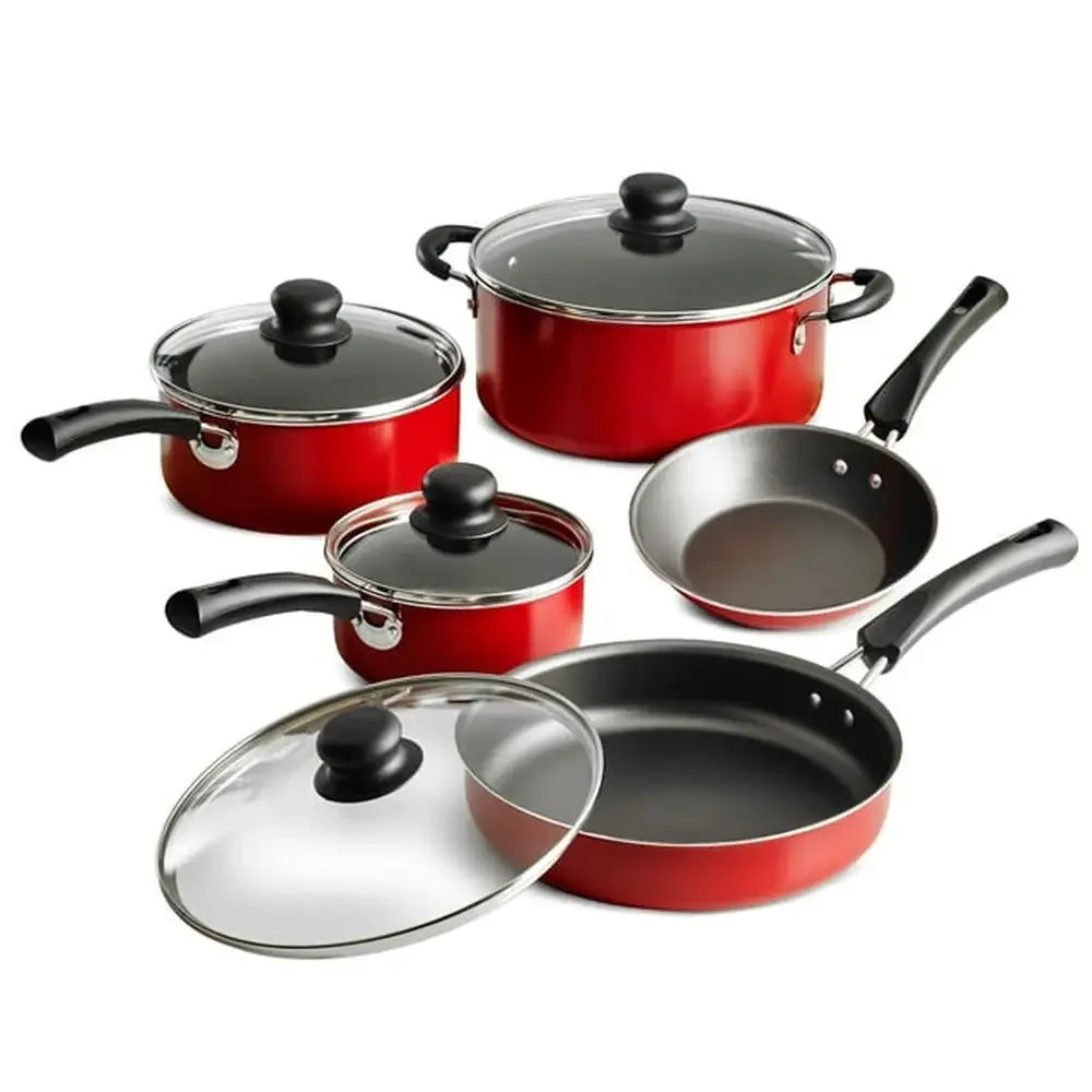 Tramontina 9-Piece Non-Stick Cookware Set Red