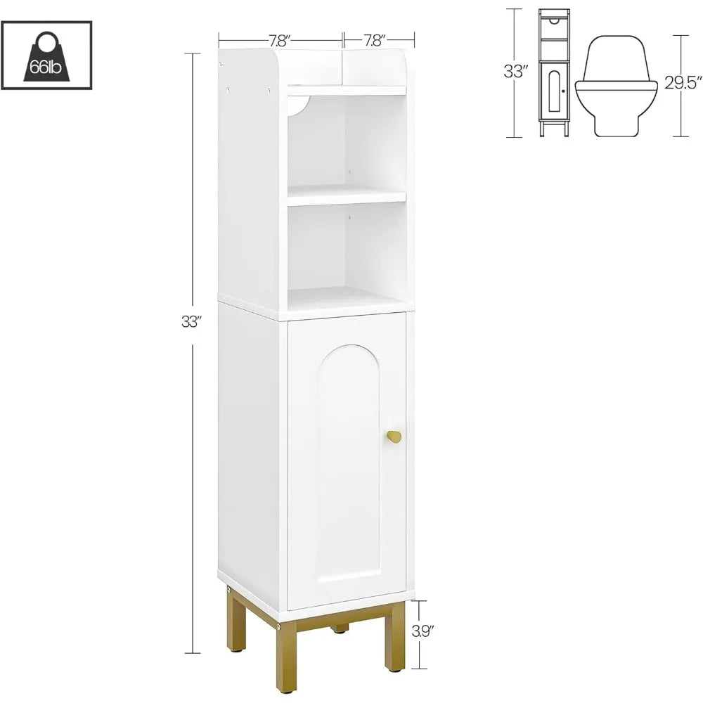 Bathroom Storage Cabinet, Small With Door & Shelves