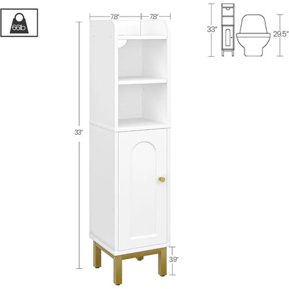 Bathroom Storage Cabinet, Small With Door & Shelves