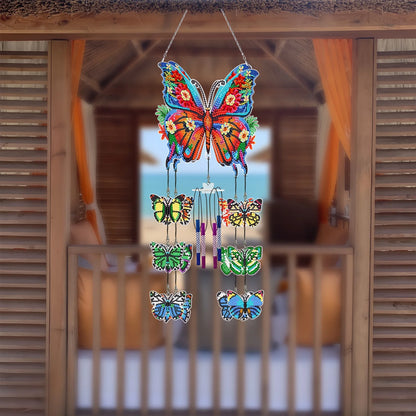 Butterfly Diamond Art Painting Wind Chime Kit