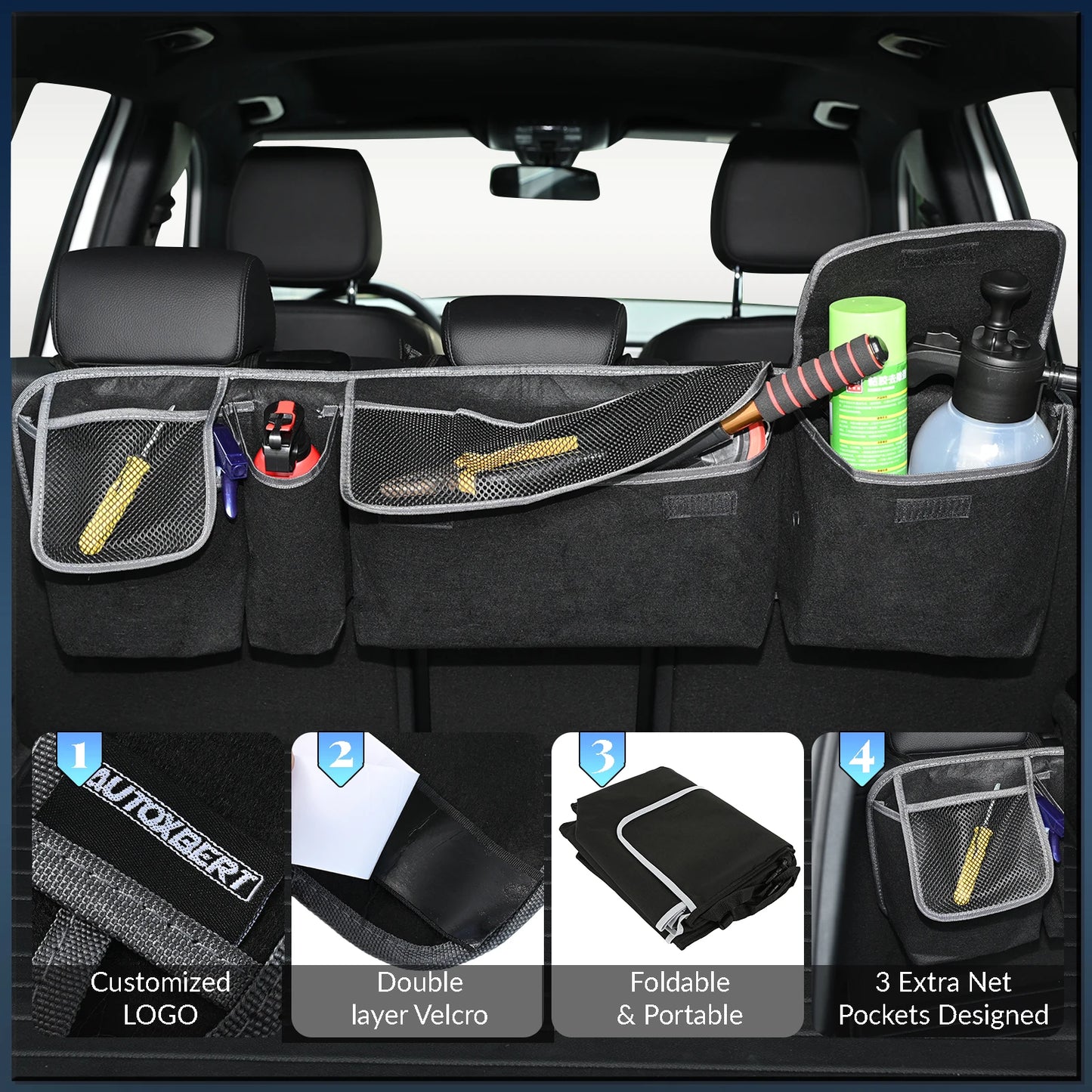 High Capacity Backseat Hanging Organiser Storage Bag