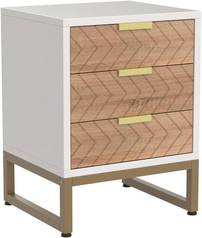 Nightstand Set Of 2 Modern 3 Drawers Bedside Tables