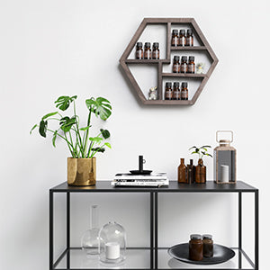 Essential Oil Organizer Hexagon Mounted Wall Rack